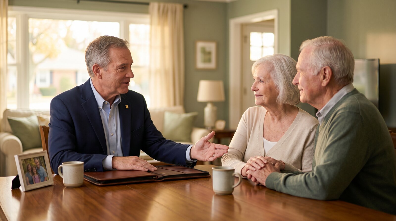 Martin Eichhorn discussing final expense insurance with a family