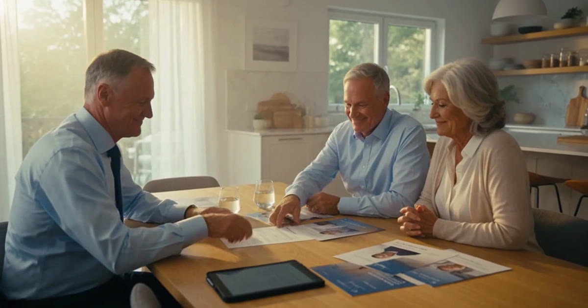 A warm image representing financial planning and family security.